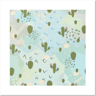 Cactus Pattern Posters and Art